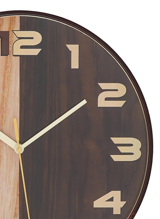 CHRONIKLE Beautiful Analog English Number Brown Round Plastic Case Wall Clock for Home Office Decor Living Room Bedroom (Size: 29.5 x 4 x 29.5 CM | Weight: 450 Gram) - Image 5